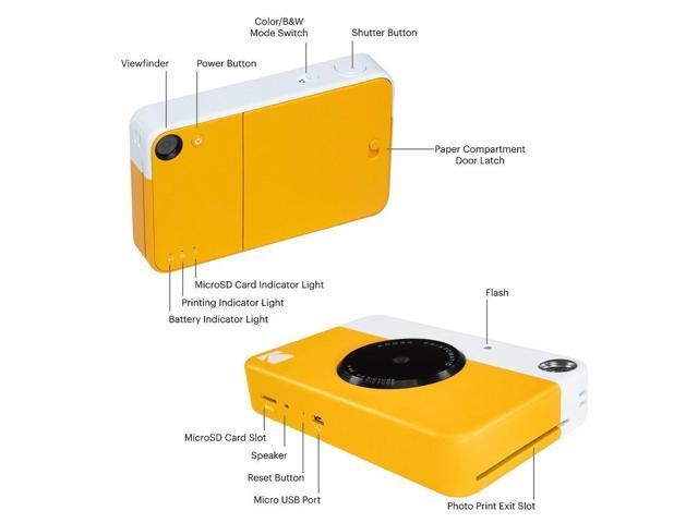 Kodak Printomatic Instant Camera (Yellow) All-In-Bundle + Zink Paper (20 Sheets) + Deluxe Case + Photo Album + 7 Unique Sticker Sets + Markers +...
