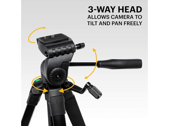 KODAK PhotoGear 62' Lightweight Tripod Compact 3-Section Flip-Lock Aluminum Tripod Adjusts 22-62, QuickRelease Plate, Smartphone Adapter & 1/4 to...