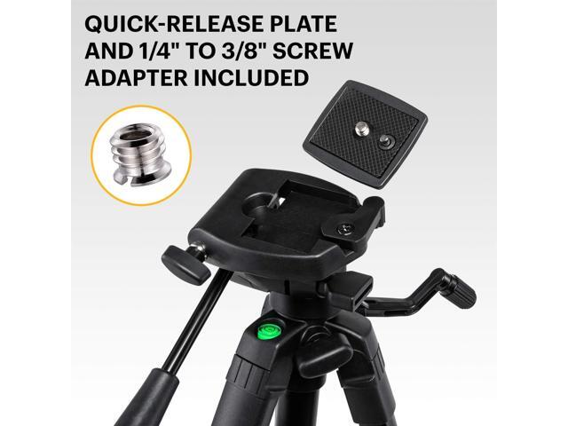KODAK PhotoGear 62' Lightweight Tripod Compact 3-Section Flip-Lock Aluminum Tripod Adjusts 22-62, QuickRelease Plate, Smartphone Adapter & 1/4 to...