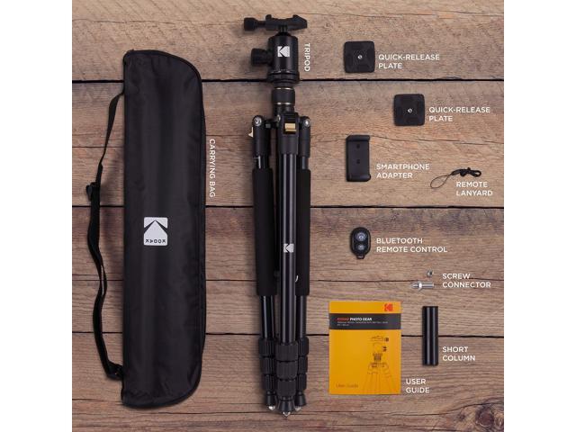 KODAK Photo Gear 63 Tripod & Monopod with 360° Ball Head Premium Professional 2-in-1 Aluminum Camera Stand with Bluetooth Remote Control &...