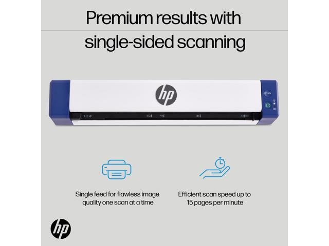 HP PS100W Mobile Document Scanner Compact, Portable, Wireless, 1-Sided Simplex Digital Scanner for Home & Office Rechargeable, USB & Wi-Fi,...