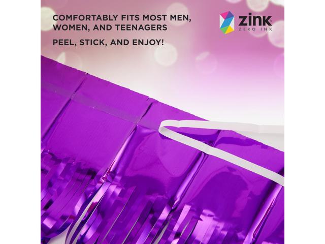 Zink 2 Pack 3.28 Ft x 6.56 Ft Purple Foil Curtain Backdrop - Tinsel Streamers for Photo Booth, Birthday Party, Wedding, Graduation, Holiday...