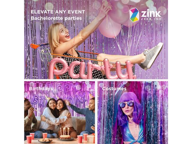 Zink 2 Pack 3.28 Ft x 6.56 Ft Purple Foil Curtain Backdrop - Tinsel Streamers for Photo Booth, Birthday Party, Wedding, Graduation, Holiday...