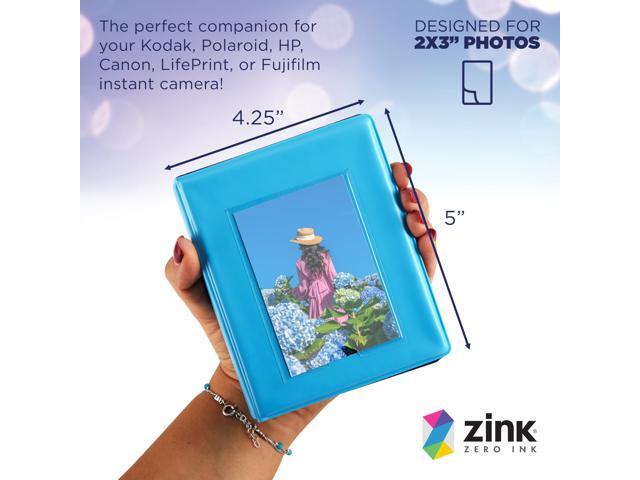Zink 2x3 Mini Photo Album 64-Pocket w/ Transparent Window Cover for 2x3 ZINK Zero Ink Photo Paper (Blue) Compatible w/ Kodak, Lifeprint, Polaroid,...