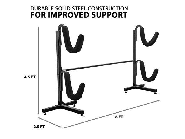RaxGo Freestanding kayak Storage Rack, Heavy Duty Storage for Two-Kayak, SUP, Canoe & Paddleboard for Indoor, Outdoor, Garage, Shed, or Dock,...