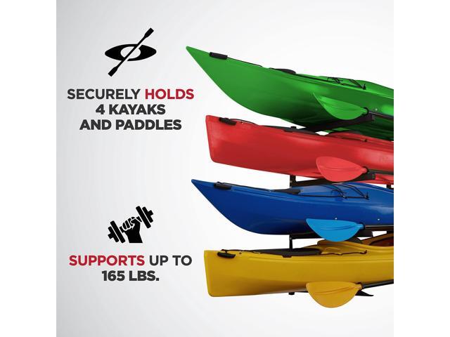 RaxGo Wall Kayak Storage Rack, Heavy Duty Wall Mounted Garage Kayak Storage Hooks for Kayaks, SUP, Canoe & Paddleboard, For Indoor, Outdoor,...