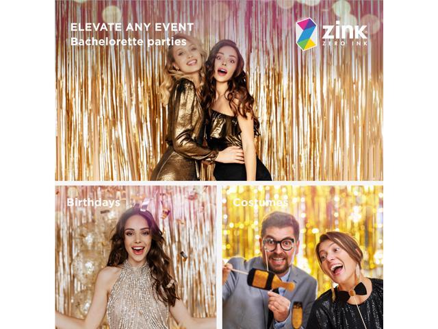 Zink 2 Pack 3.28 Ft x 6.56 Ft Gold Foil Curtain Backdrop - Tinsel Streamers for Photo Booth, Birthday Party, Wedding, Graduation, Holiday Decorations