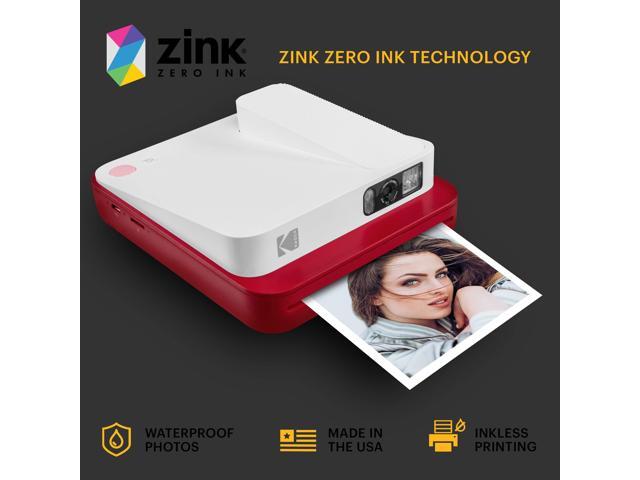 Zink KODAK Smile Classic Digital Instant Camera for 3.5 x 4.25 Zink Photo Paper - Bluetooth, 16MP Pictures (Red)