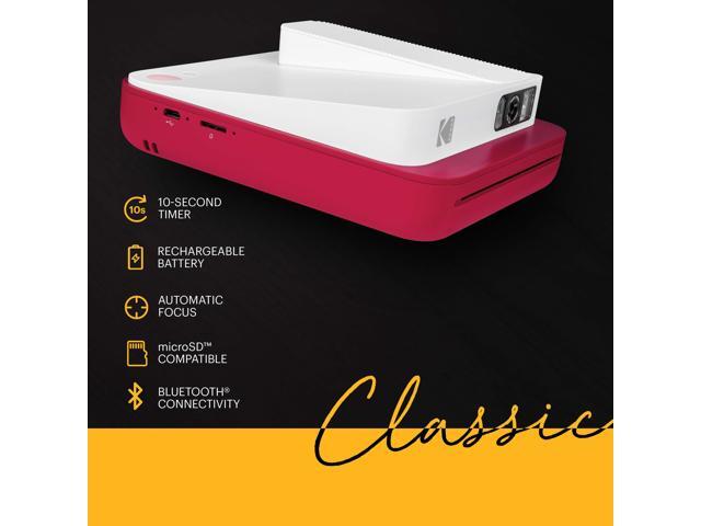 Zink KODAK Smile Classic Digital Instant Camera for 3.5 x 4.25 Zink Photo Paper - Bluetooth, 16MP Pictures (Red)