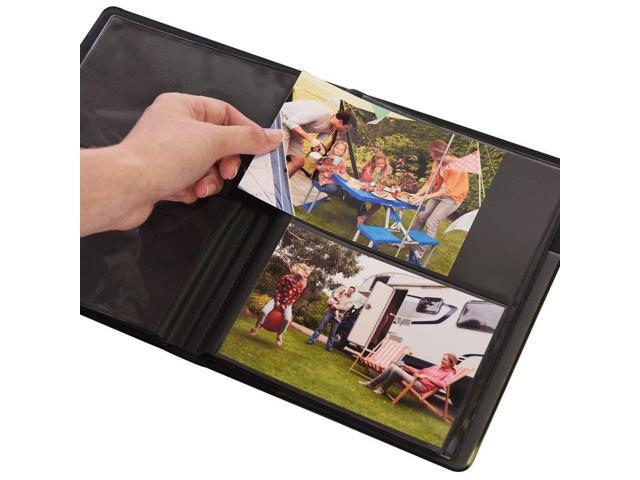 Zink Photo Album Scrapbook Sturdy PVC Material Holds 72 - 4x6' Photos Compatible with Kodak Dock and HP Sprocket Studio - Black