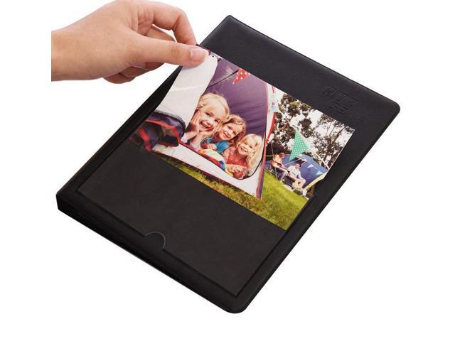 Zink Photo Album Scrapbook Sturdy PVC Material Holds 72 - 4x6' Photos Compatible with Kodak Dock and HP Sprocket Studio - Black