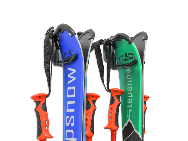 RaxGo Ski Wall Mounted Rack, Holds Skis & Skiing Poles or Snowboard for Home and Garage Storage, Heavy Duty and Rubber-Coated Hook, (Set of 2)