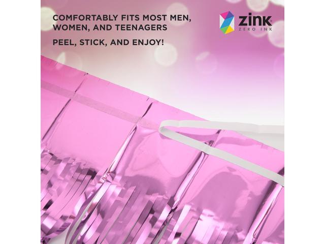 Zink 2 Pack 3.28 Ft x 6.56 Ft Pink Foil Curtain Backdrop - Tinsel Streamers for Photo Booth, Birthday Party, Wedding, Graduation, Holiday Decorations