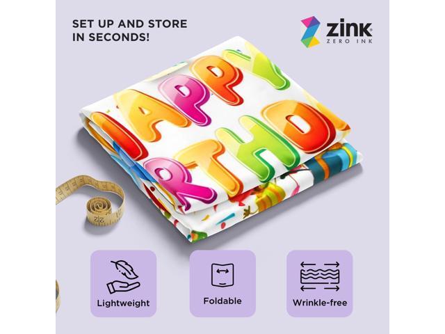 Zink Birthday Photo Backdrop - Wrinkle-Free 4.5 Ft x 6 Ft Photo Studio Backdrop with Happy Birthday Text