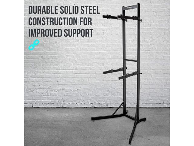 RaxGo Bike Garage Storage Rack, 4 Bicycle Garage Floor Stand, Adjustable, Freestanding, Adjustable Hooks, For Mountain & Road bicycles, Universal...