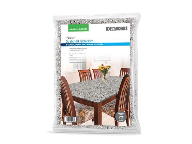 IdeaWorks 6ft Rectangle Stretch-Fit Covers Transform, Protect and Decorate Your Table-Stone, 6' (JB8684)