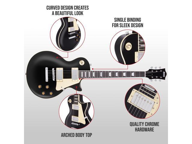 LyxPro 39 SB Series Electric Guitar, LP Style for Beginner, Intermediate & Pro Players Solid Body Guitar, Bonus 2-Pack of Picks, Mahogany Wood,...