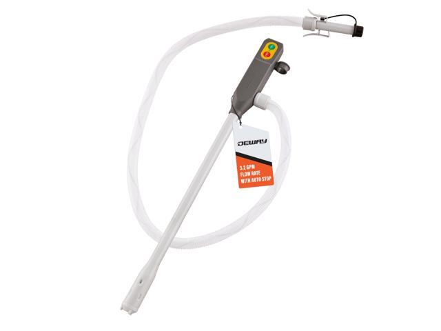 DeWay Battery-Powered Stick Fuel Transfer Pump with Auto-Stop Nozzle and Beep Function, Fast 3.2GPM Flow Rate & 51 Clear Hose Fits Most Gas Cans...