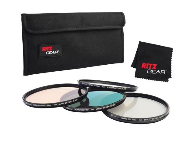 Ritz Gear 58mm Premium HD MC Super Slim Lens Filter Set (UV, CPL, ND9, Warming) with Schott Optical Glass