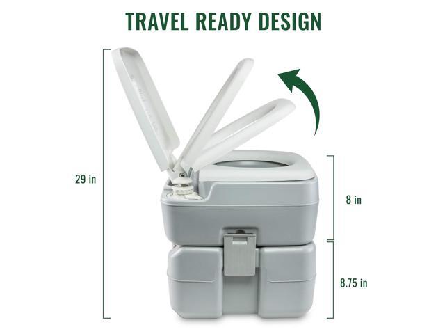 Hike Crew Advanced Portable Outdoor Camping and Travel Toilet Adult Porta Potty w/ Level Indicator, Rotating Spout, Pressure Valve, 3-Way Pistol...