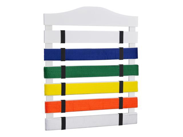 SkyMall Solid Wood Martial Arts Belt Display Rack - White