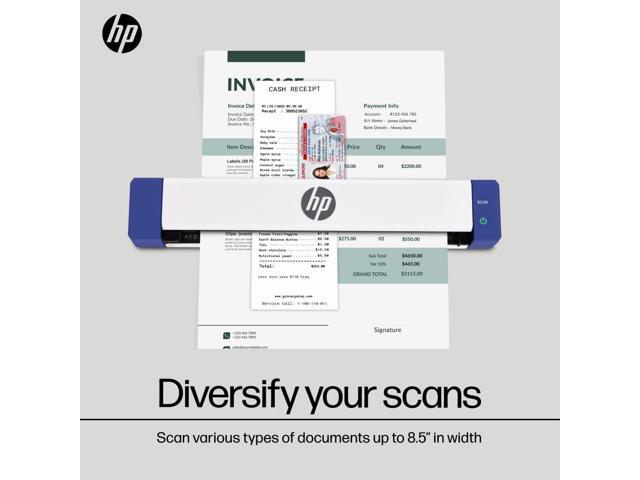 HP USB Document Scanner & Photo Scanner for 1-Sided Sheetfed Digital Scanning