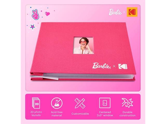 Barbie x Kodak Pink 8x8 Cloth Covered Scrapbook Photo Album with Front Picture Window