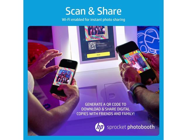 HP Sprocket Photobooth 3x4 Photo Printer (White) Bundle with Zink Paper (100 Sheets) & Carrying Case