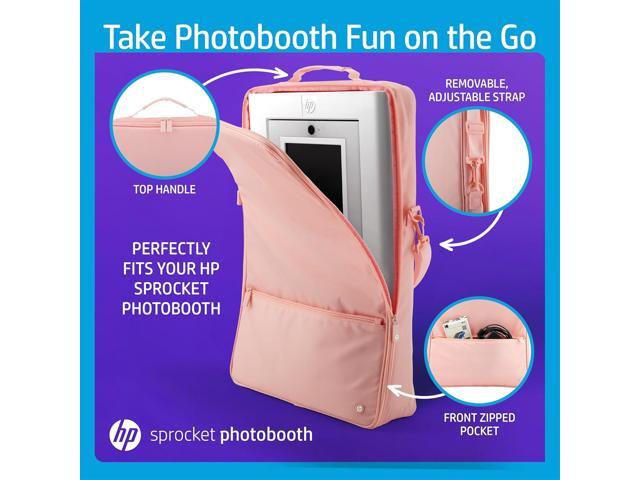 HP Sprocket Photobooth 3x4' Photo Printer (Pink) Bundle w/Zink Paper, Case, Screen Protector & More