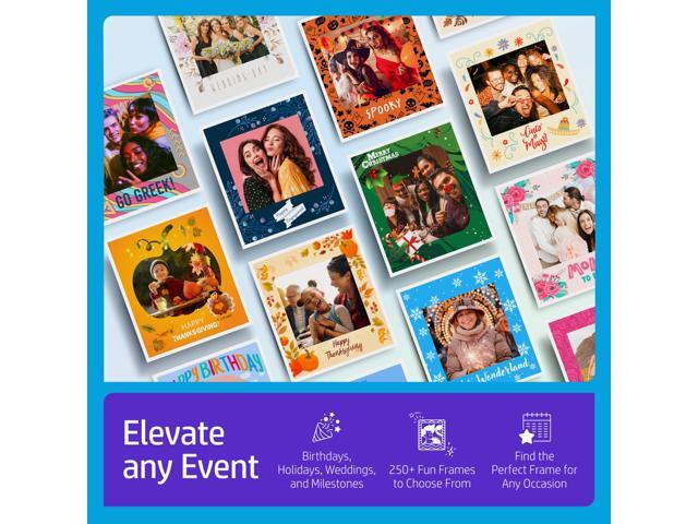 HP Sprocket Photobooth 3' x 4' Color Photo Printer with Touch Screen, LED Ring Light & Wi-Fi
