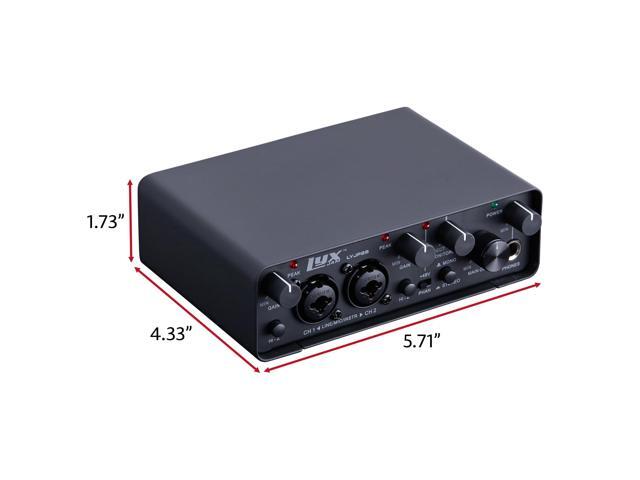 LyxPro 2x2 USB Audio Interface with Asio Driver, Software, LyxPro Studio Monitors & Isolation Shield