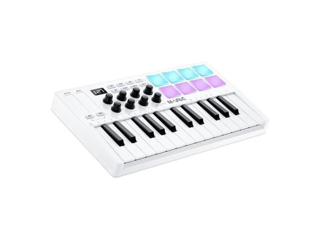 M-WAVE MIDI Keyboard Bluetooth - 25-Key Pad Controller with Drum Pads, Knobs, Software Included