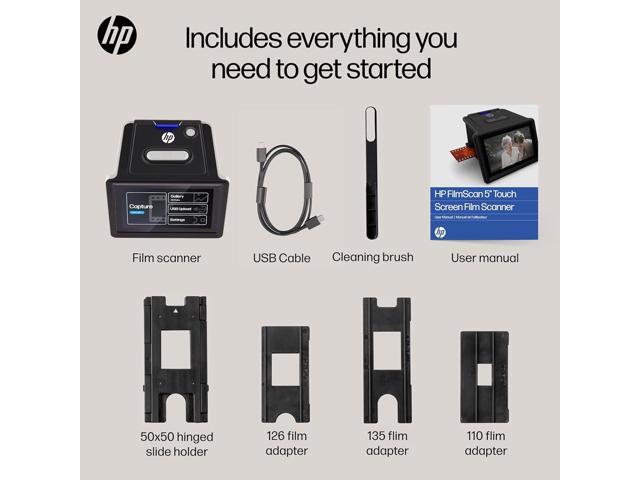 HP FilmScan Film & Slide Scanner with 5' Touch Screen, Film Scanner Convert Negatives to Digital 22MP JPEG