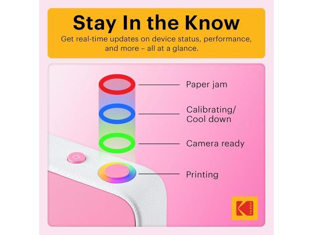 KODAK Printomatic+ Instant Print Digital Camera Starter Bundle + Carrying Case (Blue) + Zink 20pk Sticky-Back Photo Paper - 10MP, Full-Color...