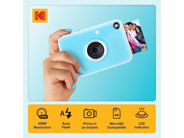 KODAK Printomatic+ Instant Print Digital Camera Starter Bundle + Carrying Case (Pink) + Zink 20pk Sticky-Back Photo Paper - 10MP, Full-Color...
