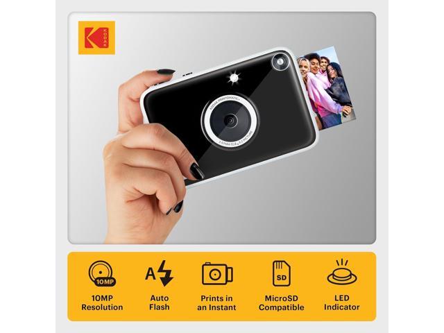 KODAK Printomatic+ Instant Print Digital Camera Starter Bundle + Carrying Case (Pink) + Zink 20pk Sticky-Back Photo Paper - 10MP, Full-Color...