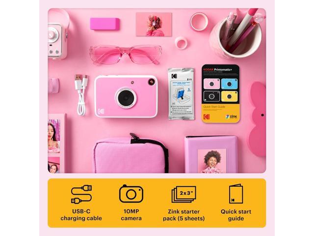 KODAK Printomatic+ Full Color Instant Print Digital Camera Gift Bundle + Case + Zink 2x3' Sticky Back Photo Paper 20pk + Album + Sticker Sets +...
