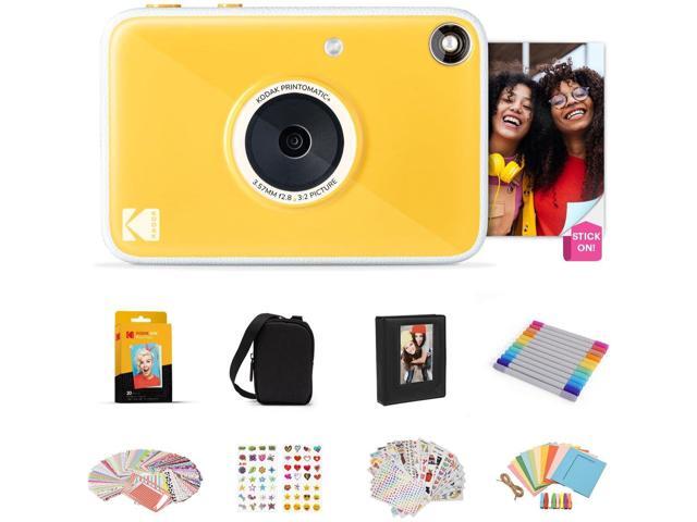 KODAK Printomatic+ Full Color Instant Print Digital Camera Gift Bundle + Case + Zink 2x3' Sticky Back Photo Paper 20pk + Album + Sticker Sets +...