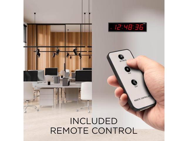 Ivation Huge Large Big Oversized Digital LED Clock - Shelf or Wall Mount (24 Inch - Red) 6-Level Brightness, Mounting Holes & Hardware