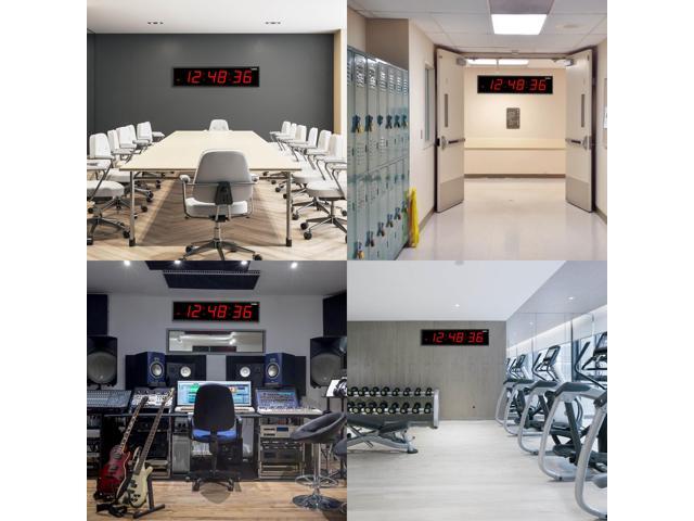 Ivation Huge 36' Inch Large Big Oversized Digital LED Clock with Stopwatch, Alarms, Countdown Timer & Temp - Shelf or Wall Mount (Red) 6-Level...