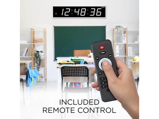 Ivation Huge 60' Inch Large Big Oversized Digital LED Clock with Stopwatch, Alarms, Countdown Timer & Temp - Shelf or Wall Mount (White) 6-Level...