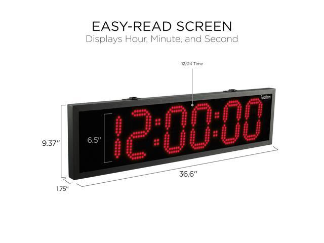 Ivation Huge 36' Inch Large Big Oversized Waterproof Outdoor Digital LED Clock with Stopwatch, Alarms, Countdown Timer & Temp - Wall or Chain Mount...