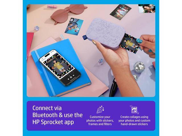 HP Sprocket Portable 2x3' Instant Photo Printer (Lilac), Prints From iOS or Android Devices