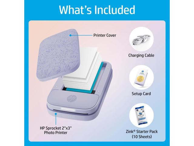 HP Sprocket Portable 2x3' Instant Photo Printer (Lilac), Prints From iOS or Android Devices
