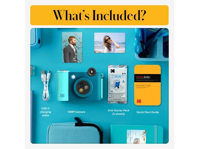 Kodak Smile+ Wireless 2x3 Digital Instant Print Camera with Effect Lenses & Zink Technology - Blue