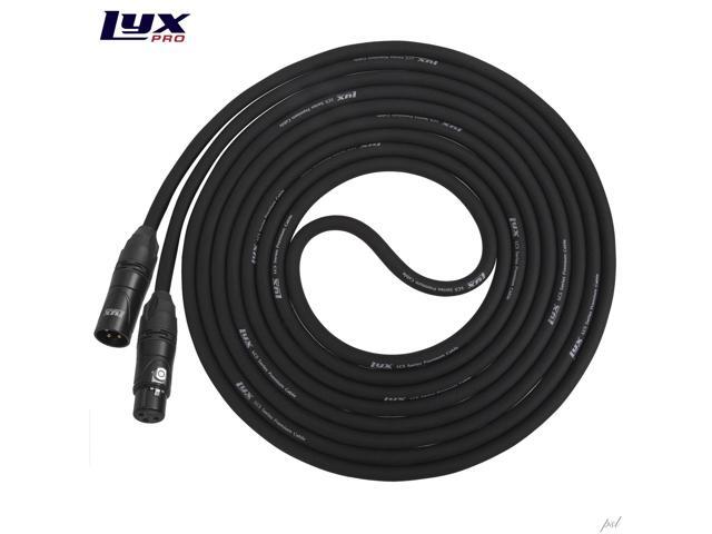 LyxPro 25 ft High End XLR cable 4-Conductor Star Quad Microphone Cable - Black