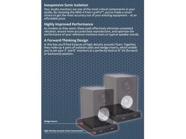 LyxPro MNS-4 Studio Monitor Acoustic Isolation Pads - Pair