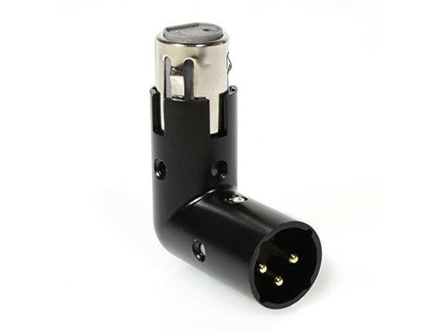 LyxPro XLR Angle Adapter Dual Male and Female can be positioned to 4 different angles Right Left and 90 degree great for mixers that interfere with...
