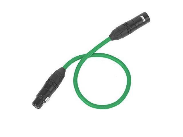 LyxPro Balanced XLR Cable Premium Series Microphone Cable, Speakers and Pro Devices Cable, 1.5 Feet- Green