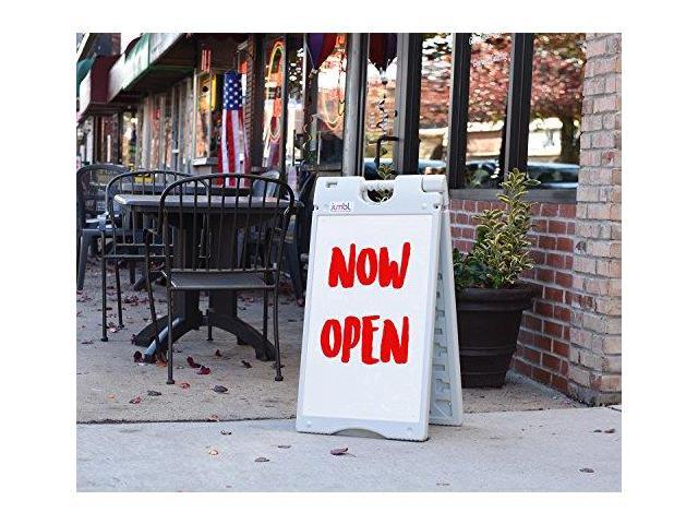 Durable Weatherproof Jumbl A-Frame Signboard Foldable with Nonslip Base for Outdoor Sidewalk or Indoor Mall Signage - Use Front & Back for Duel...